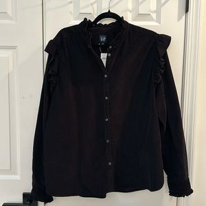 Gap corduroy top with ruffle detail